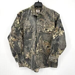 Vintage Mossy Oak Hunting Shirt Mens Size XL Chamois Break Up Camo NO SIZE TAG